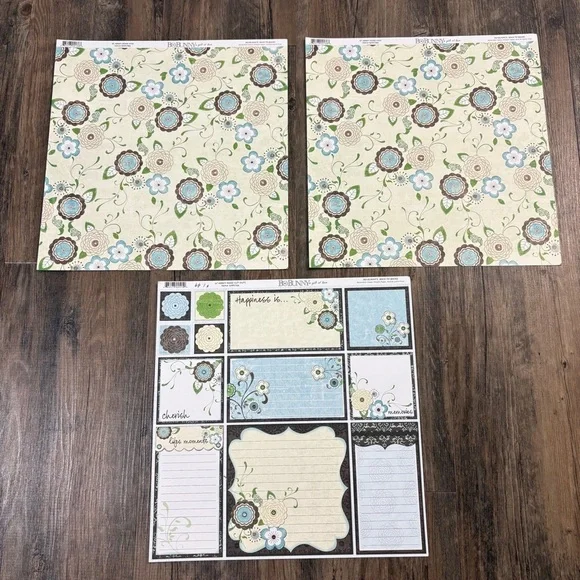 Chic Craft Paper Set - Floral, Script, Houndstooth Patterns - Picture 6 of 8